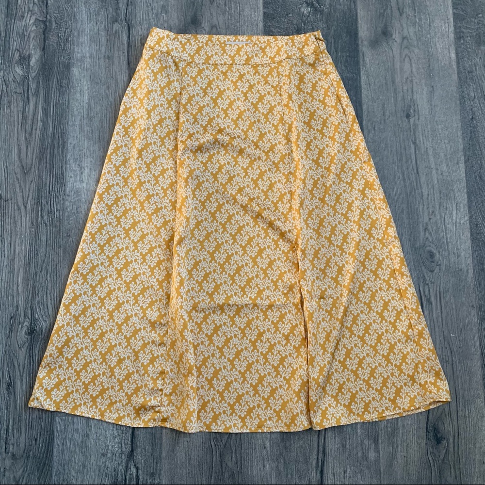 Yellow floral A line skirt